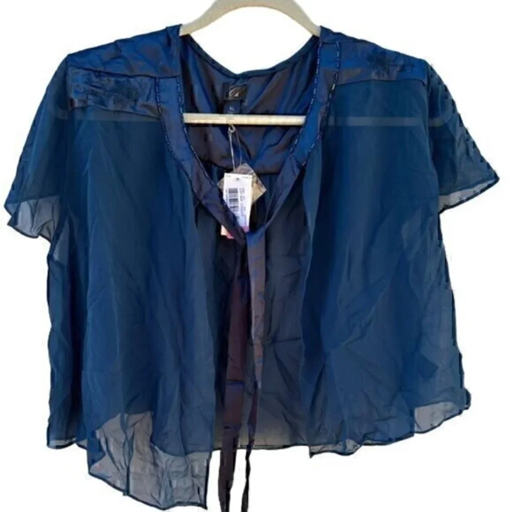 Cabernet sleeveless gown bed jacket L XL Blue